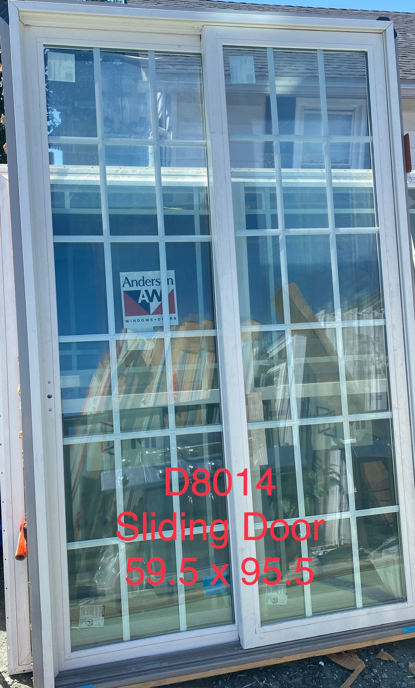 D8014 59.5 x 95.5 Andersen sliding Glass Door LH from outside door