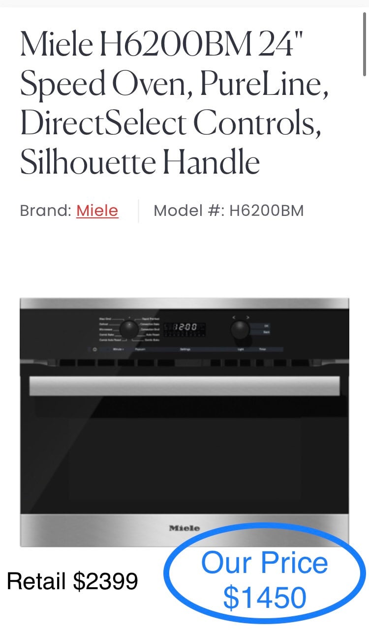 PK111922AP11 Miele H6200 BM Speed Oven Soperb Builders LLC